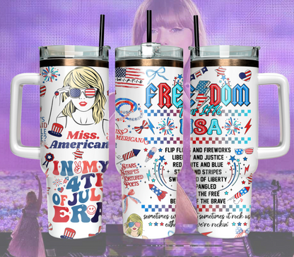 Miss Americana 4th of July Printed Swift Tumbler- 406TTTB085