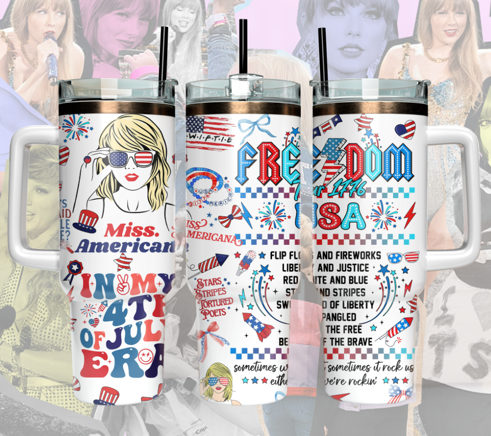 Miss Americana 4th of July Printed Swift Tumbler- 406TTTB085