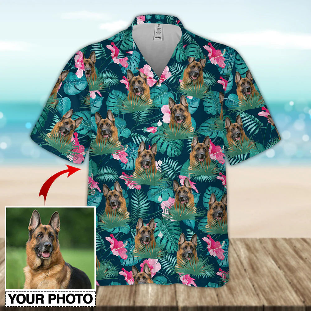 Custom Face Hawaiian Shirt All Over Print Unisex Shirt Tropical Flowers